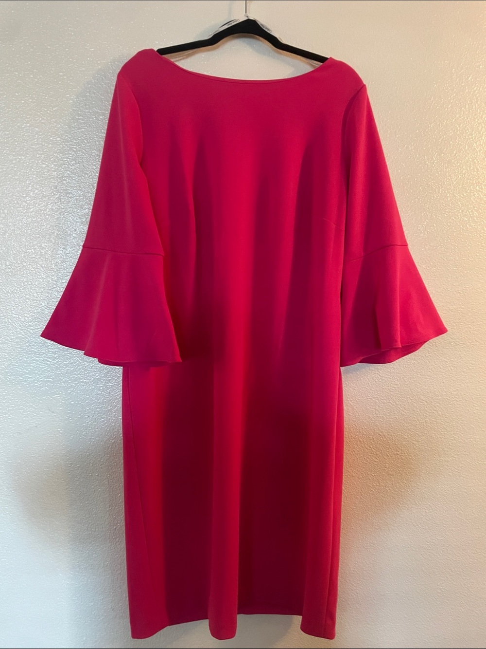 Calvin Klein Hot Pink Bell-Sleeve Shift Dress